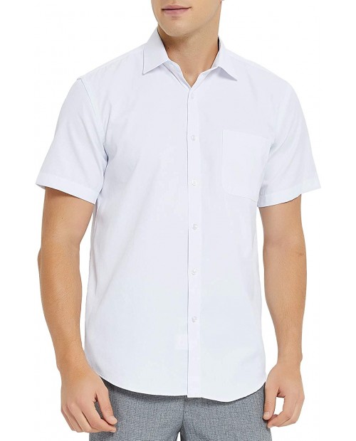 Ebind Mens Short Sleeve Shirts Classic Solid Oxford Shirt at  Men’s Clothing store