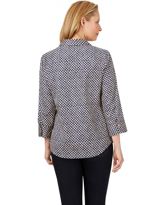 Foxcroft Mary Wrinkle-Free Shadow Dot 3 4 SLV. Shirt at Women’s Clothing store