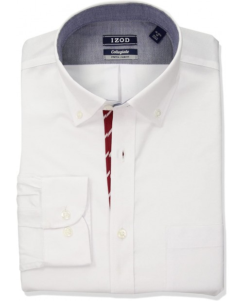 IZOD Men's Dress Shirt Slim Fit Collegiate Stretch Solid at  Men’s Clothing store