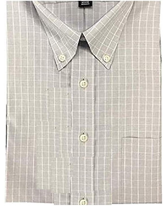 Kirkland Signature Men’s Button Down Dress Shirt 18x36 37 Gray Check at Men’s Clothing store