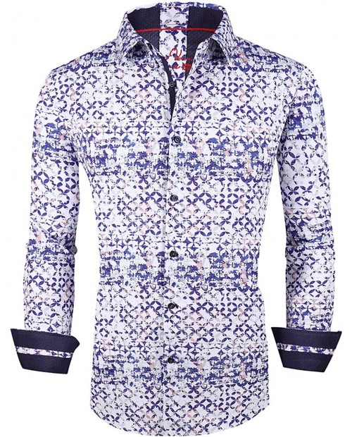 Mens Dress Shirts Regular Fit Easy Care Digital Printing Fashion Men Shirt at  Men’s Clothing store