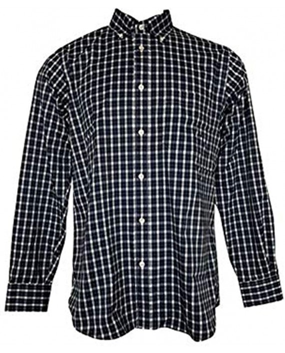 Nautica Men’s Performance Active Stretch Long-Sleeve Wrinkle Free Wicking Button Down Shirt Casual Dress Shirts 15.5x32 33 Dark Blue Plaid at Men’s Clothing store