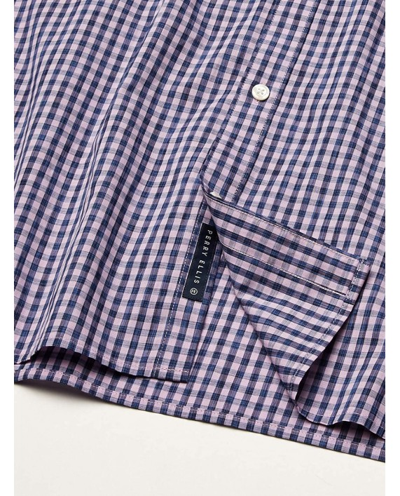 Perry Ellis Men's Short Sleeve Chk Spc Dye Shirt at Men’s Clothing store