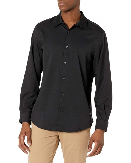 Perry Ellis Men's Solid Perforated Dress Shirt at  Men’s Clothing store