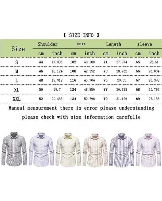 SZMXSS Long Sleeve Shirts for Men's Business Dress Button Pocket Striped Shirt at Men’s Clothing store