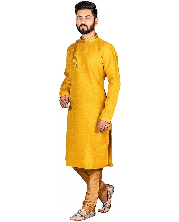 Viva N Diva Men's Tunic Kurta Pajama Set Indian Traditional Wear at Men’s Clothing store