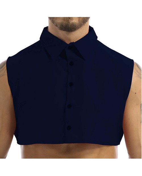 YOOJOO Fake Collar Detachable Dickey Collar Solid Color Half Shirts False Collar for Young Man at Men’s Clothing store