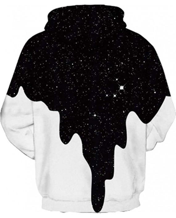 AviviRuth Unisex Harajuku Realistic Galaxy 3D Print Pullover Hoodies Sweatshirts