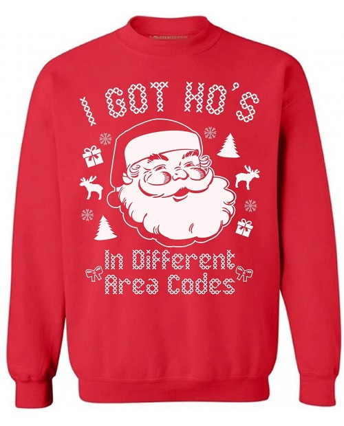 Awkwardstyles I Got Hos In Different Area Codes Sweater Ugly Christmas Crewneck at  Men’s Clothing store