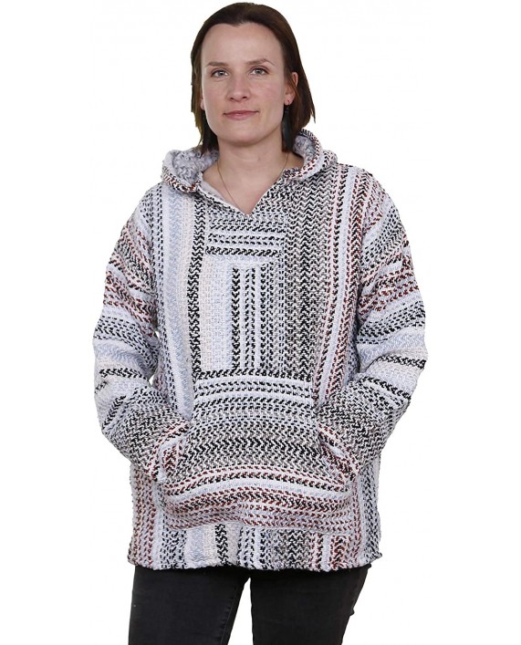 Baja Joe Eco-Friendly Woven Striped Pullover Baja Hoodie Terracotta at Men’s Clothing store