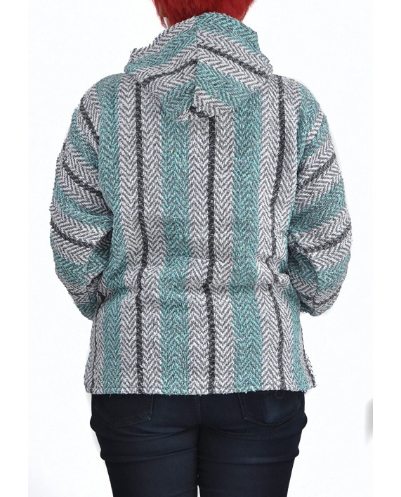 Baja Joe Striped Hoodie Woven Eco-Friendly Pullover Medium Pastel Mint at Men’s Clothing store