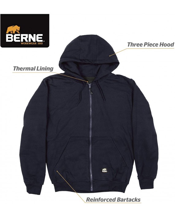 Berne mens Original Thermal-lined Hooded Sweatshirt at Men’s Clothing store