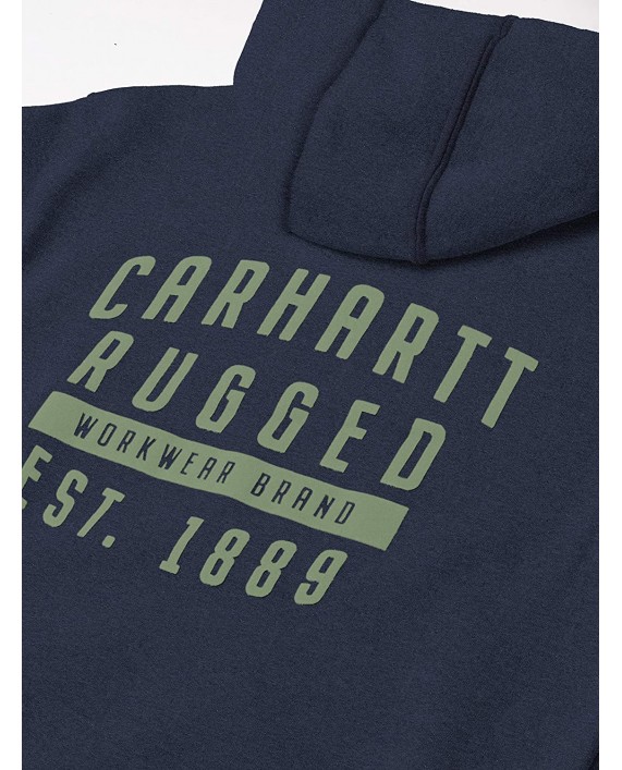 Carhartt Men's Big & Tall Original Fit Midweight Hooded Rugged Workwear Graphic Sweatshirt Navy 3X-Large Tall