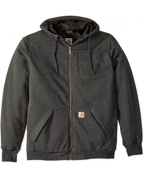 Carhartt Men's Big & Tall RD Rockland Sherpa Lined Hooded Sweatshirt Carbon Heather 3X-Large at  Men’s Clothing store