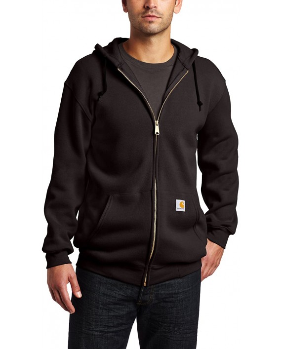 Carhartt Men's MidWeight Hooded Zip Front Sweatshirt Black X-Large Tall at Men’s Clothing store Athletic Sweatshirts