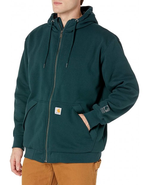 Carhartt Men's Rain Defender Loose Fit Midweight Thermal-Lined Full-Zip Sweatshirt at Men’s Clothing store