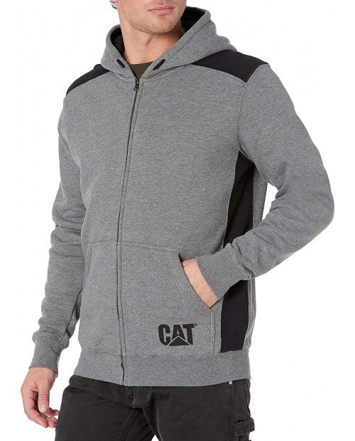 Caterpillar Men's Logo Panel Zip Sweatshirt Regular and Big Sizes at Men’s Clothing store