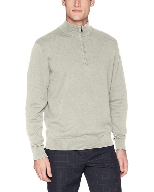 Cutter & Buck Men's Cotton-Rich Classic Lakemont Anti-Pilling Half-Zip Sweater Oatmeal Heather X-Larget at Men’s Clothing store