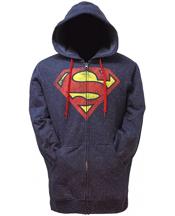 DC Comics Superman Logo Blue Graphic Zipper Hoodie - Large at Men’s Clothing store