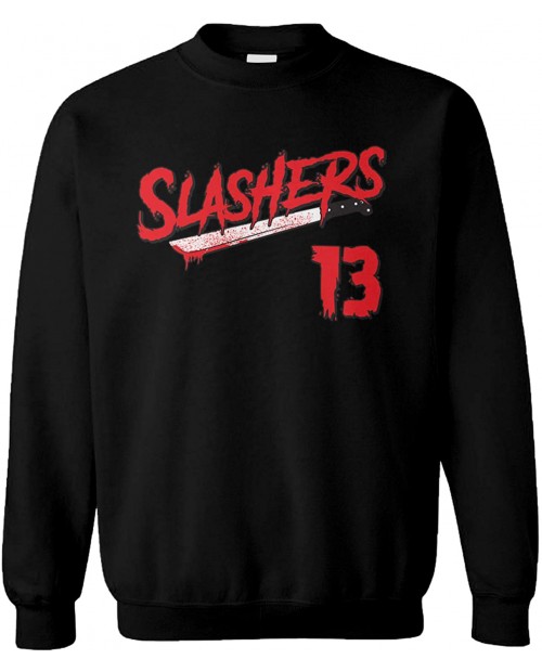 Haase Unlimited Slashers Voorhees 13 Jersey - Horror Movie Friday Unisex Crewneck Sweatshirt at  Men’s Clothing store