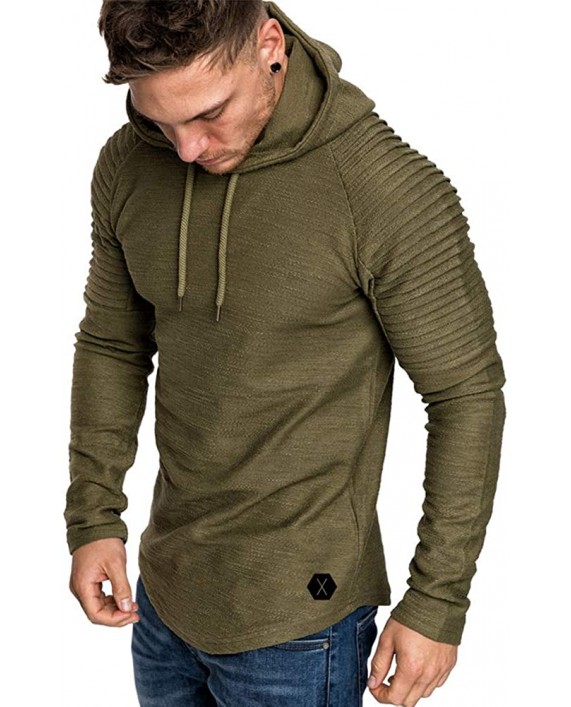 Halfword Mens Athletic Hoodie Sweatshirt Slim Fit Cotton Solid Color Long Sleeve at Men’s Clothing store