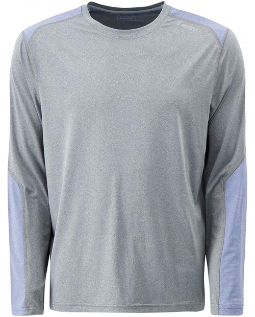 Hi-Tec Men's Wrigley Shade Colorblock Long Sleeve Soft Jersey Crew Sweatshirt at Men’s Clothing store