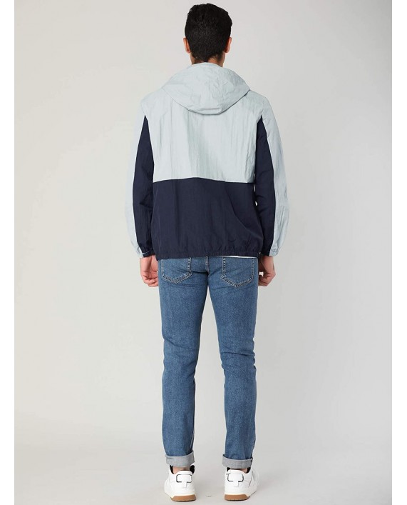 Lars Amadeus Men's Hoodies Windbreaker Lightweight Long Sleeve Color Block Zip Up Hooded Jackets at Men’s Clothing store