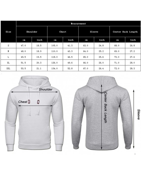 LecGee Men's Casual Pullover Hoodies Plaid Jacquard Long Sleeve Hooded Sweatshirt with Pocket at Men’s Clothing store