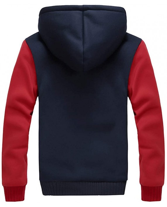 Men's Fleece Thick Pullover Winter Jackets Hooded Hoodies Sweatshirt Wool Warm Sports Coats at Men’s Clothing store