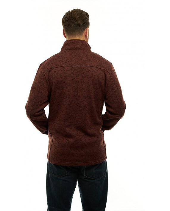 Mens Unique Speckled Zip Up Knit Sweater Fleece Jacket Heather Knit All Season Cardigan at Men’s Clothing store