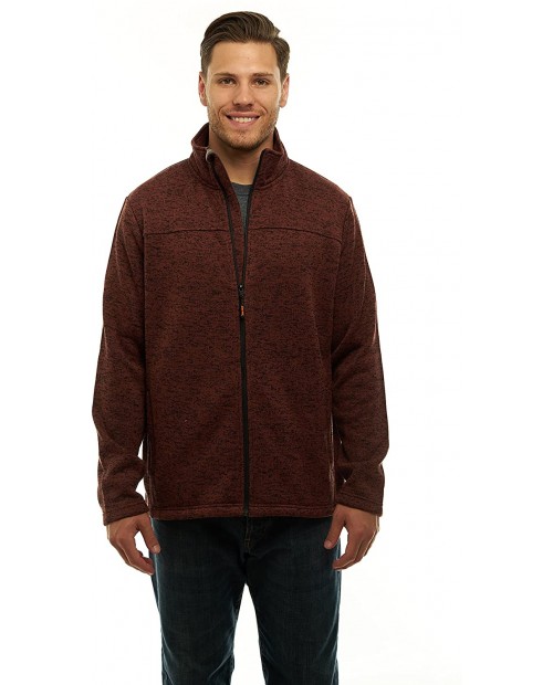 Mens Unique Speckled Zip Up Knit Sweater Fleece Jacket Heather Knit All Season Cardigan at  Men’s Clothing store