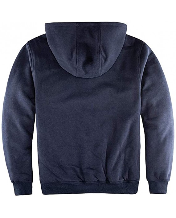 Men's Winter Heavyweight Fleece Hooded Jacket Full Zip Up Sherpa Lined Hoodies Sweatshirt at Men’s Clothing store