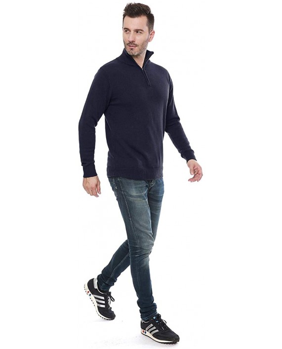MOCOTONO Men's Long Sleeve Quarter Zip Sweater Knit Turtleneck Pullover at Men’s Clothing store