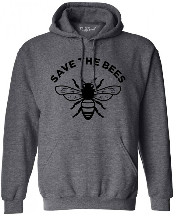 NuffSaid Save The Bees Hooded Sweatshirt - Unisex Honey Bee Environment Hoodie at Men’s Clothing store
