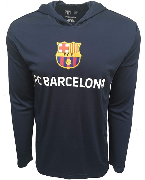 Official FC Barcelona Men's Long Sleeve Hooded Top at  Men’s Clothing store