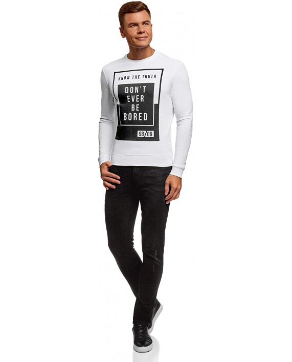 oodji Ultra Men's Printed Cotton Sweatshirt
