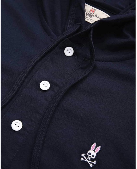 Psycho Bunny Mens Long Sleeve Bunny Placket Hoodie at Men’s Clothing store