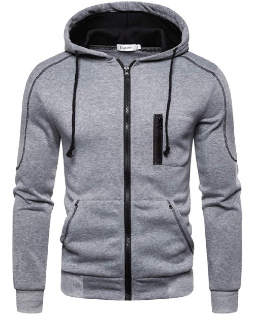 Rela Bota Mens Casual Athletic Hoodie Full-Zip Hooded Jacket Slim Fit Sweatshirt