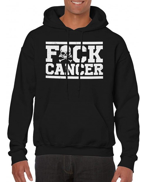 SpiritForged Apparel Fuck Cancer Skull & Crossbones Hooded Sweatshirt at Men’s Clothing store