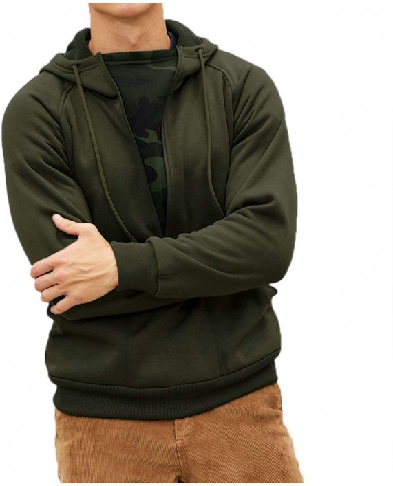 TAKIYA Men's 1 2 Zipper Hooded Pullover Long Sleeve Sweatshirts Big & Tall Solid Hoodie with Pockets
