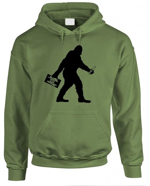 The Goozler Sasquatch Bigfoot with Beer Funny Party - Mens Pullover Hoodie