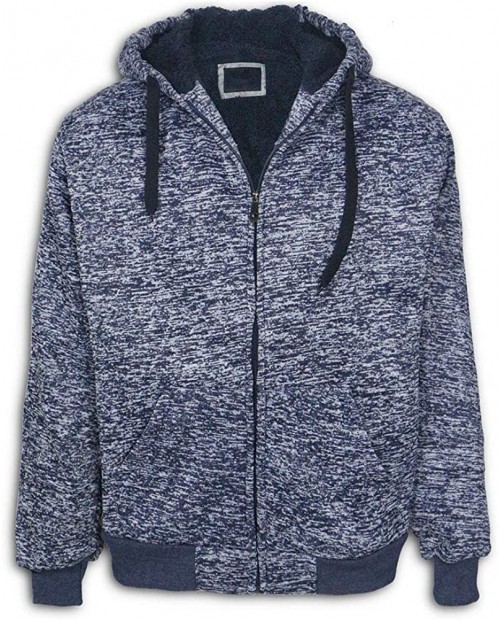 Thick Fleece Hoodie for Men Winter Warm Heavyweight Sherpa Lined Zip Up Hooded Sweatshirt Jacket at  Men’s Clothing store